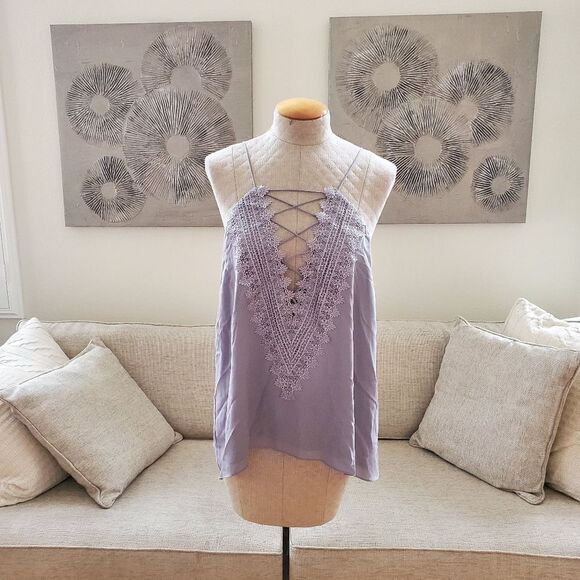 WAYF | Posie Lace Up Cami in Purple - [size XXL] - Picture 2 of 11